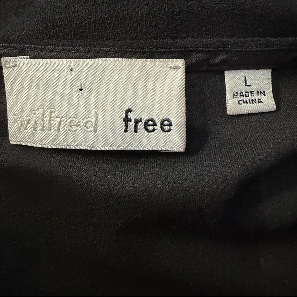 Wilfred Free Black Faux Suede Slip Dress Minimal Spaghetti Strap Aritzia L - Picture 6 of 8